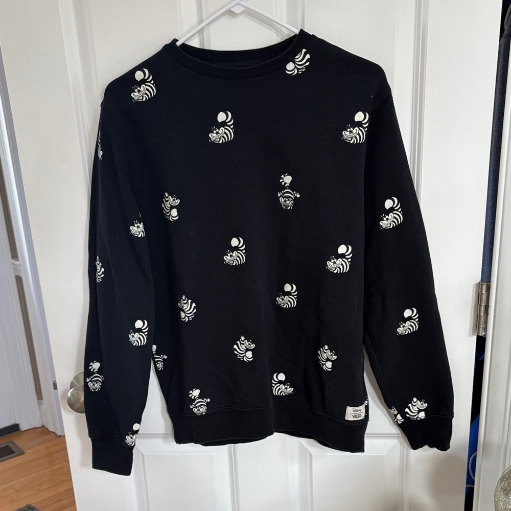 Black Sweatshirt with White Zebra Print
